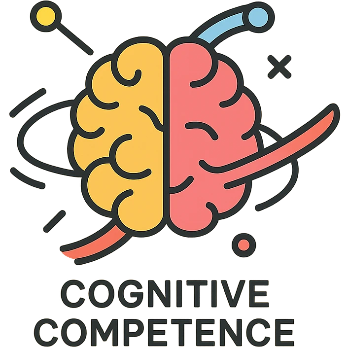 cognitive competence logo, creative brain illustration, dynamic lines, innovative, professional, suitable for education or consulting emoji