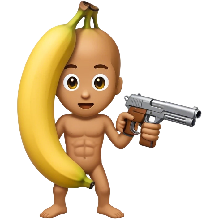 banana with a gun emoji