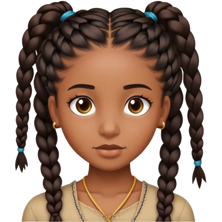Brown skin girl with long black 40 inch bust down braids  emoji