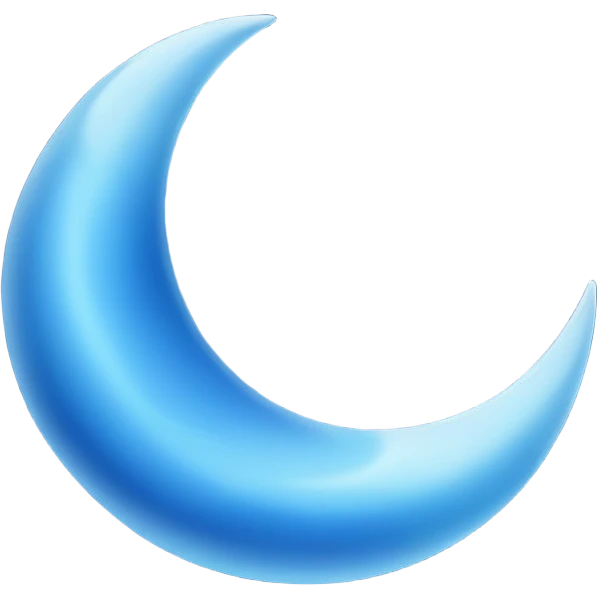 A Blue crescent moon  emoji