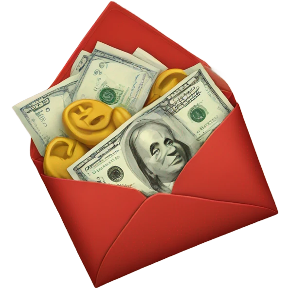 Red envelopes with money inside emoji