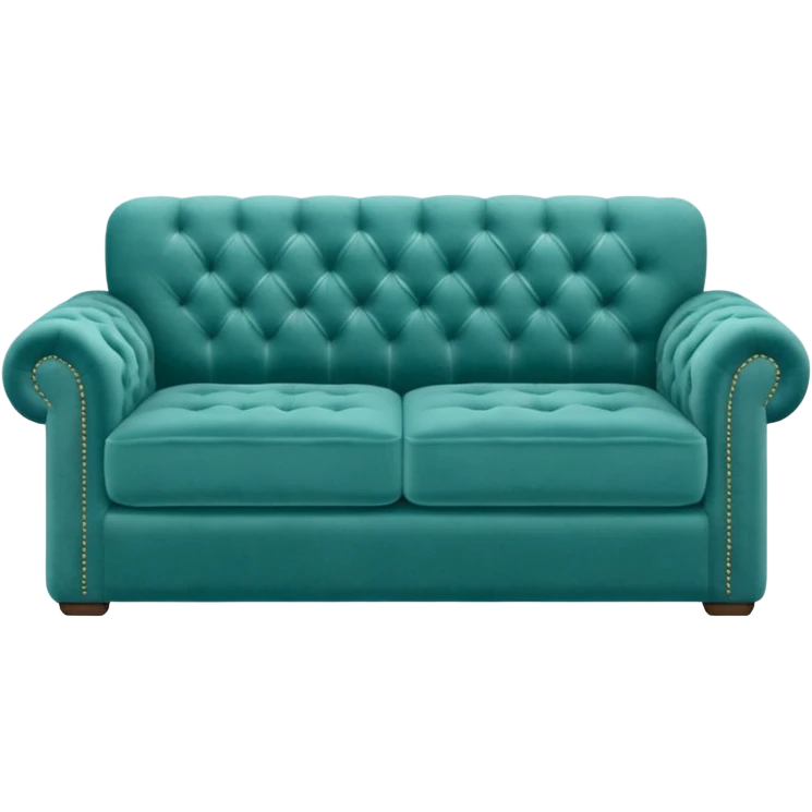 Long plain square teal couch  emoji