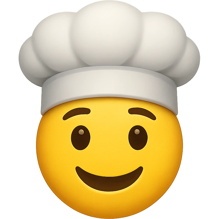 emoji with chef hat emoji