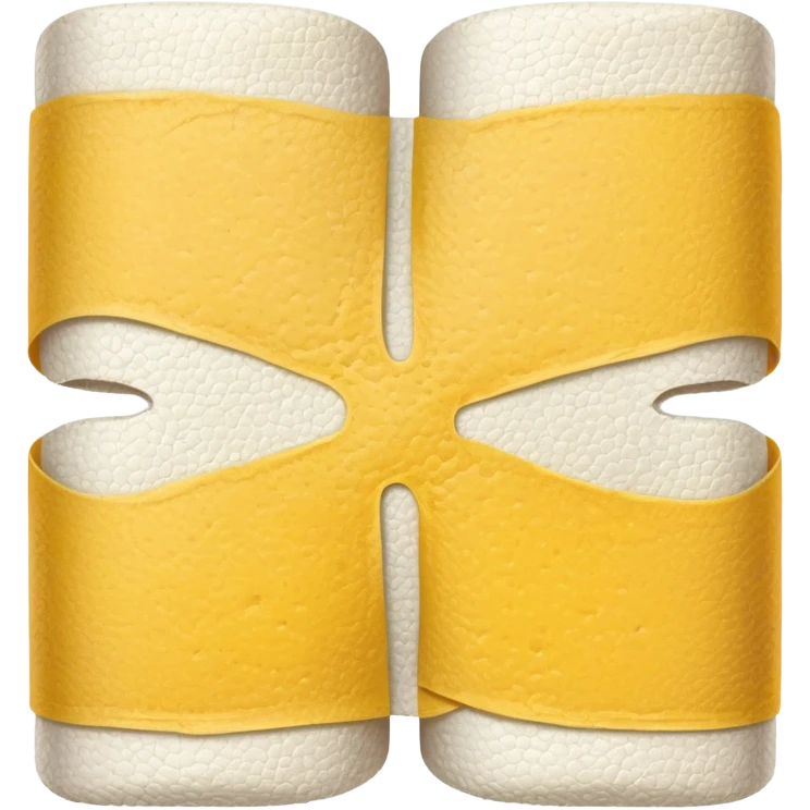 used adhesive bandage with yellow grime emoji
