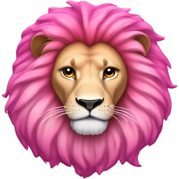 Fully Pink ombre lion lying down with glitter emoji