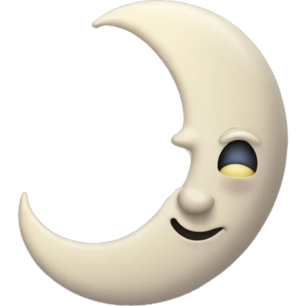 Crescent moon with crazy face  emoji