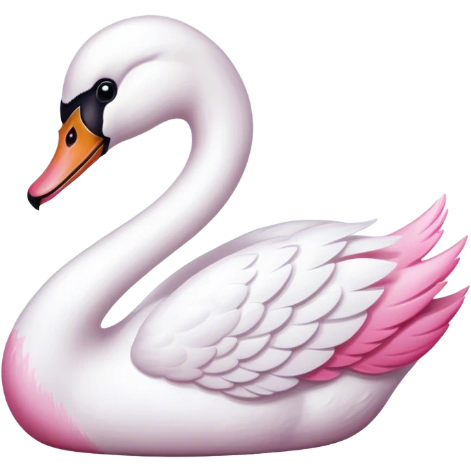 white and pink swan emoji