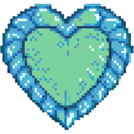 heart pixel art with a subtle shine emoji