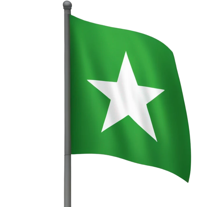 Take this flag 🇸🇱 and put a white perfect star In the middle of the top green colored part emoji