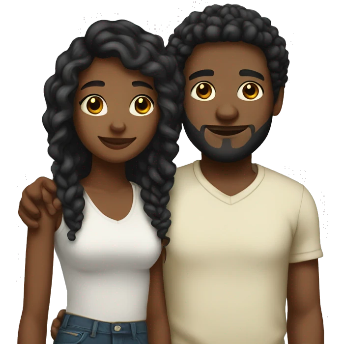 cute black couple emoji