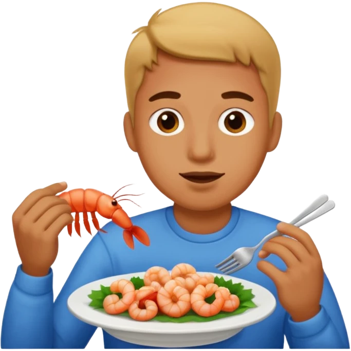 Male eating scrimp emoji