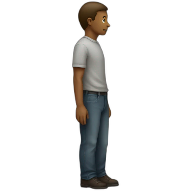 human standing over an e emoji