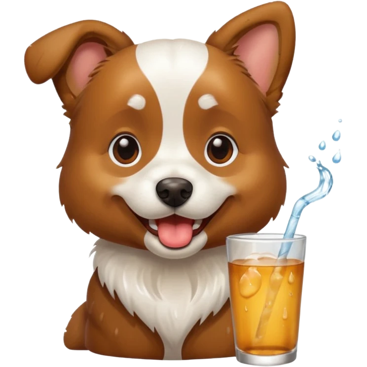 Dog drinking emoji