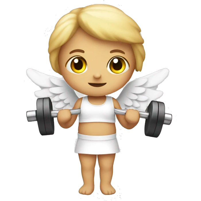 cute angel with dumbbells  emoji