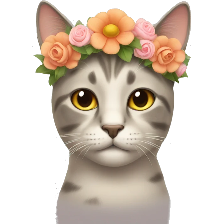 Cat with flower crown emoji