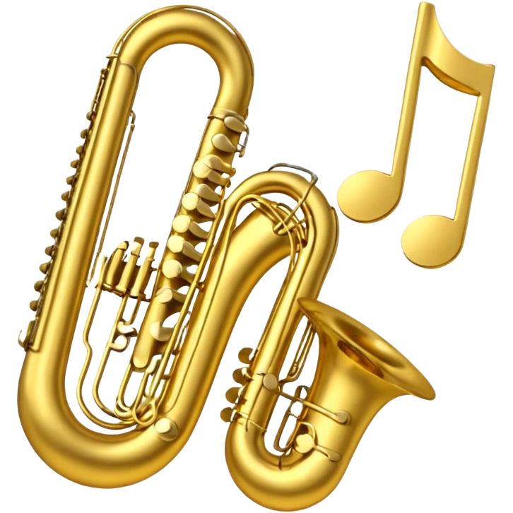 drei musiknoten in goldfarben, kein notenschlüssel. emoji