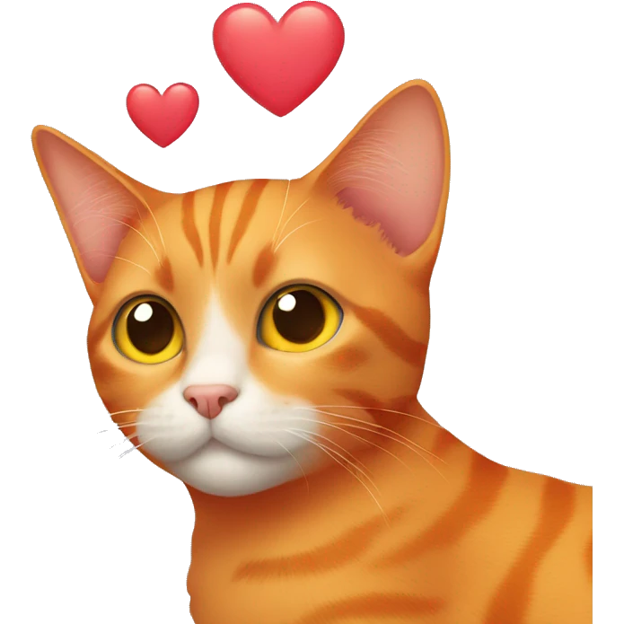 Orange cat with hearts for eyes emoji