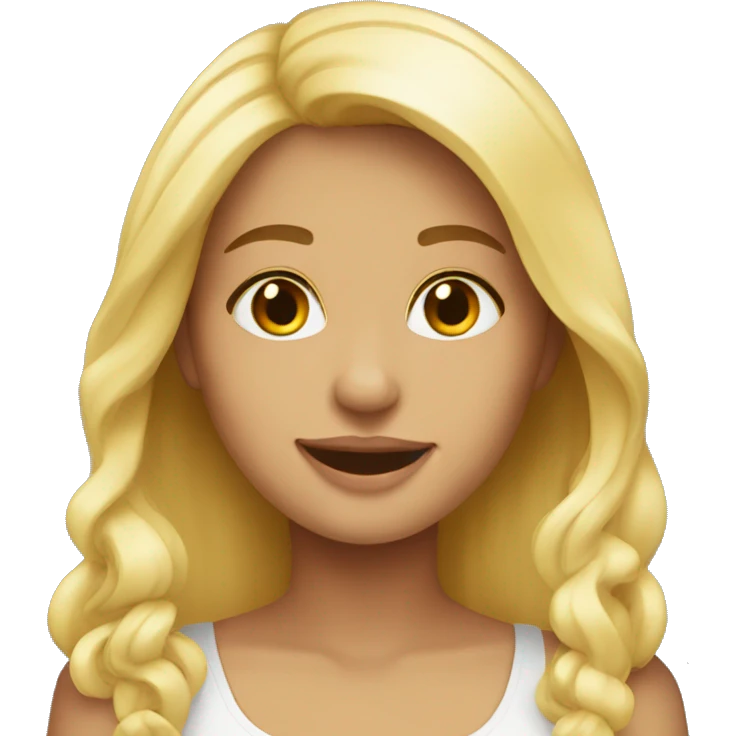 Lovely blonde female in love emoji