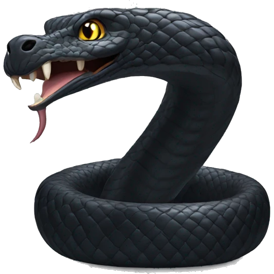 Big black cobra With crown emoji