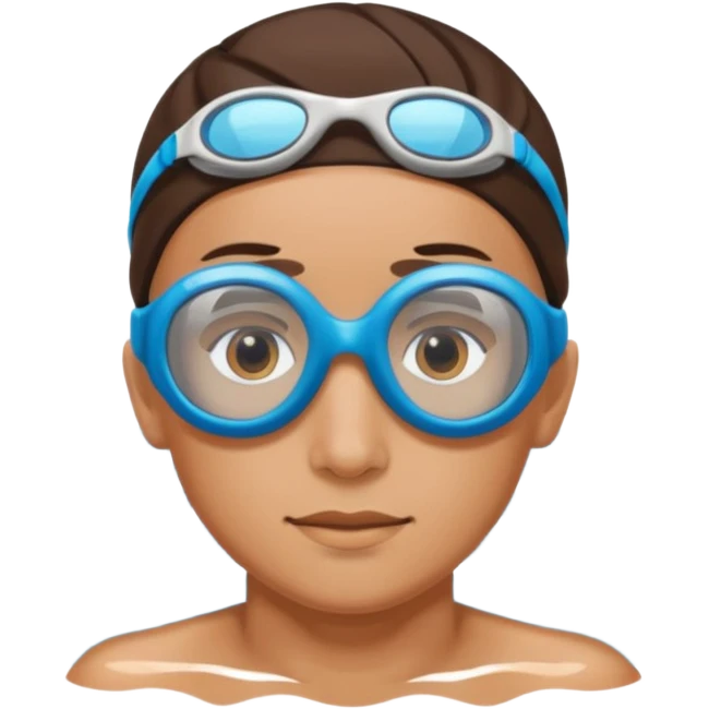 swimming athlete with swim glasses, no hat emoji
