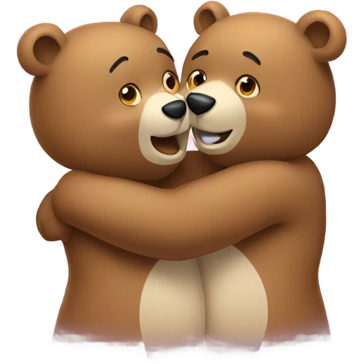 Two bears hugging  emoji