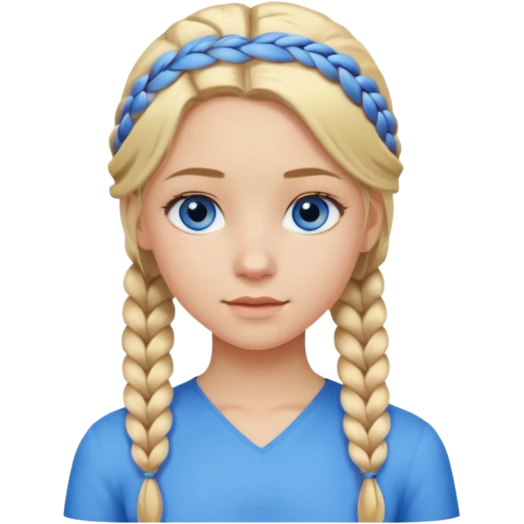 girl with blonde braid, middle part, one braid on one shoudler emoji