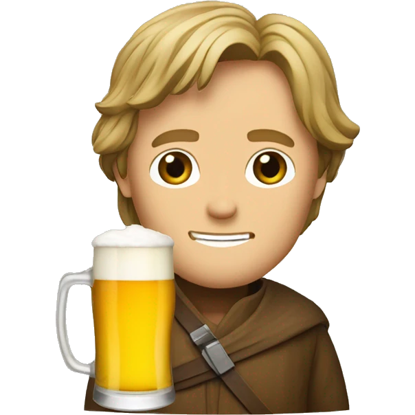 Luke skywalker avec une bière emoji