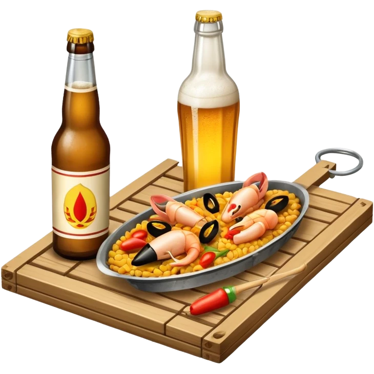 mouse trap with a beer and a paella emoji