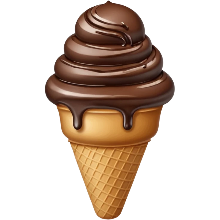 melted white and dark chocolate ice cream emoji