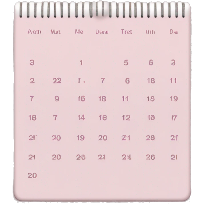 Light pink and white calendar emoji