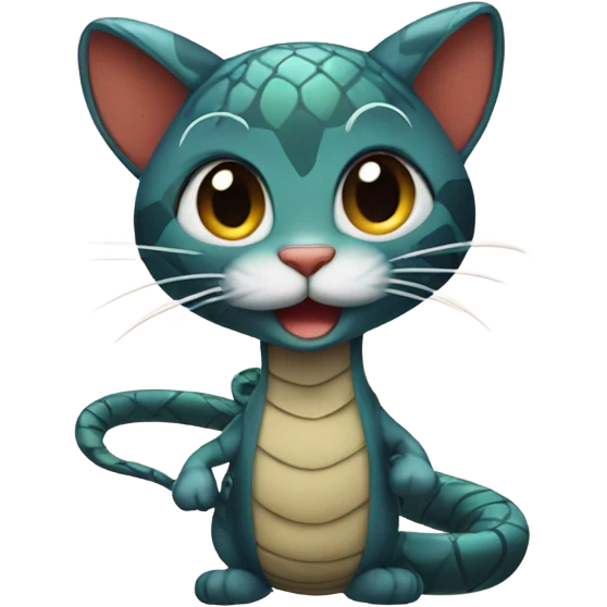 cute snake dressed as a cat emoji