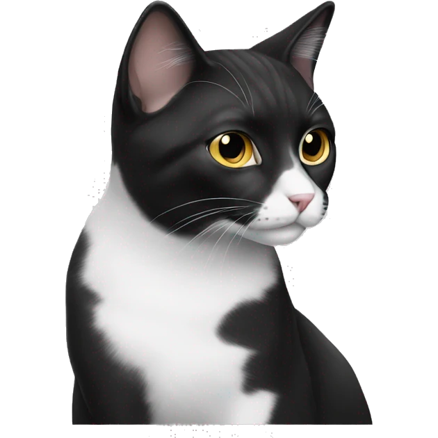 Black and white cat emoji