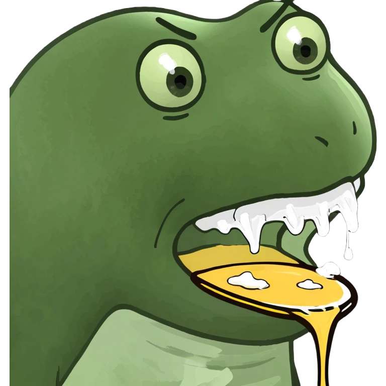 face eating white honey dripping out of mouth emoji