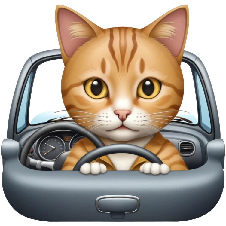Cat driving a car  emoji