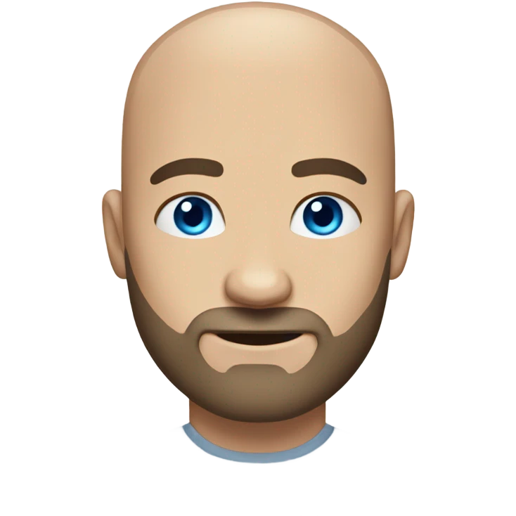 bald man with beard portrait blue eyes emoji