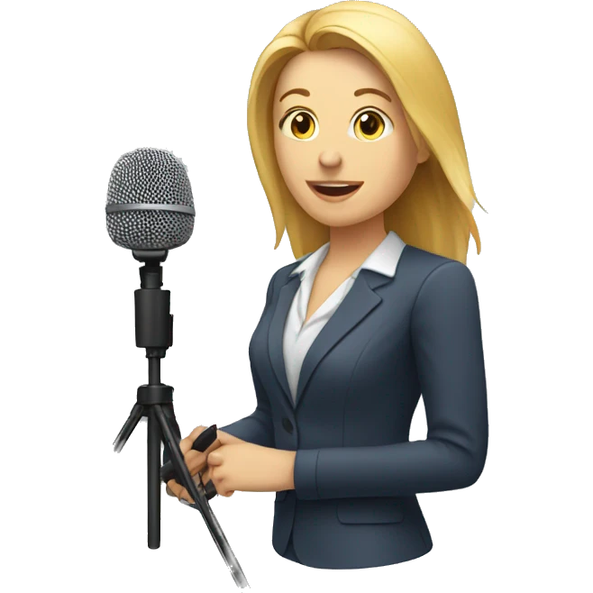 one reporter woman with report microphone  emoji