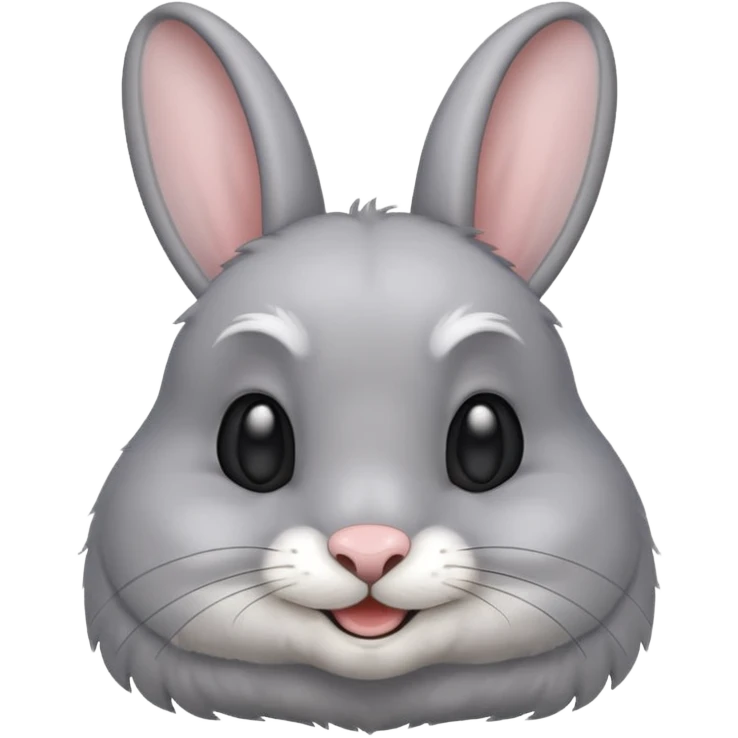 Head of a grey rabbit, smilling
 emoji