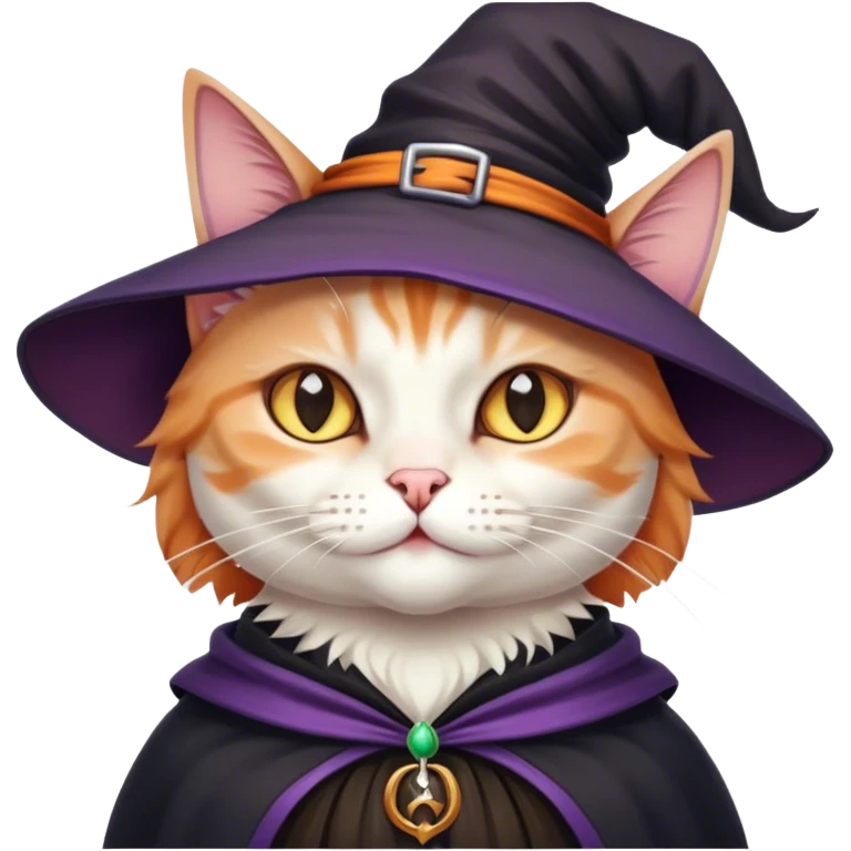Cat with a witch outfit  emoji