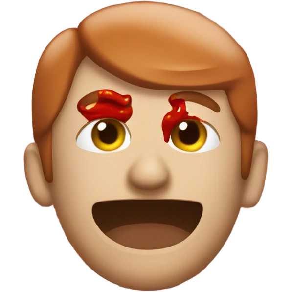 A man covered in chili sauce emoji
