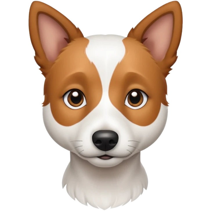 a fully white jack russell the size of a kelpie with light brown ears and a light brown patch on one eye emoji