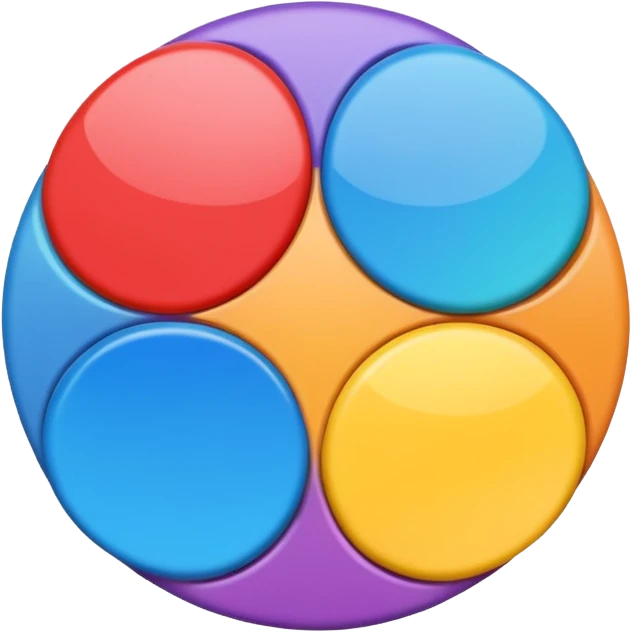 3d plain circle multi colour  emoji