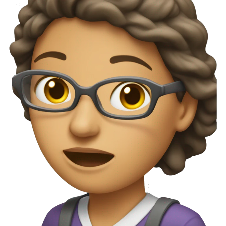 una mujer escribiendo cansada emoji