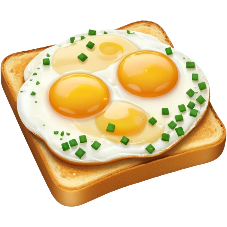 Toast with fried egg and chives emoji