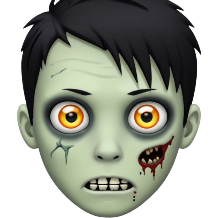 boy zombie with black hair emo piercing  emoji