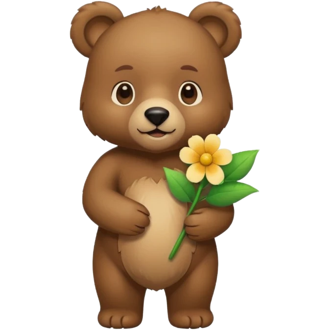 bear holds flower emoji