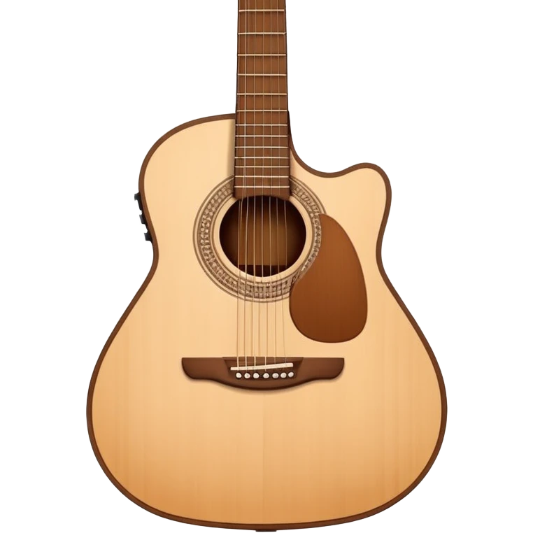 acoustic guitar with strings, musical instrument emoji