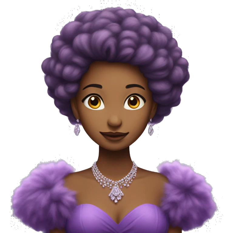 Gorgeous purple fluffy gown with post sleeves emoji