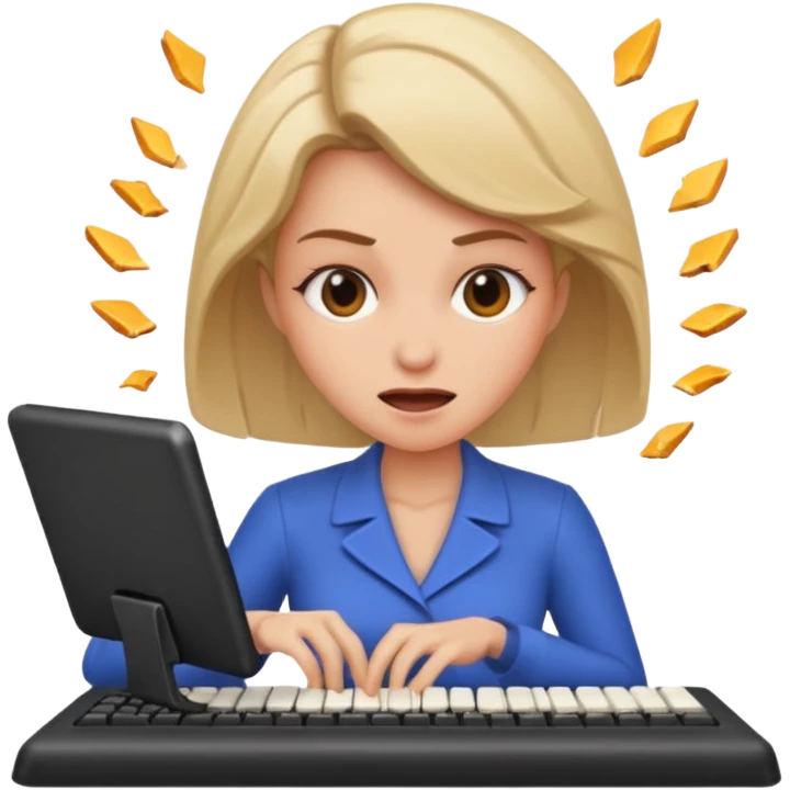 lady smashing head on keyboard emoji