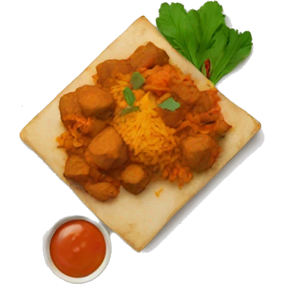 a plate of indian food emoji