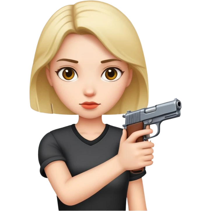 a girl holding a gun emoji